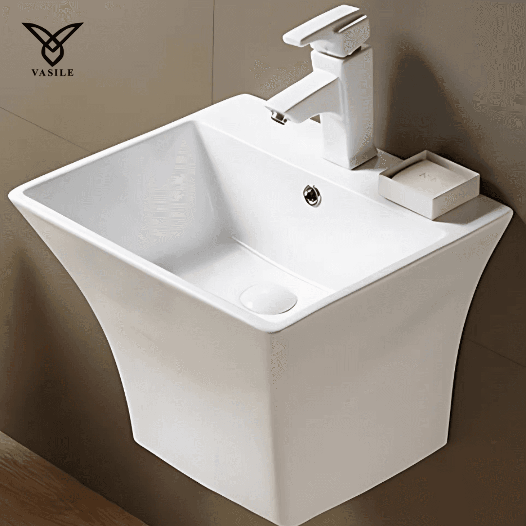 Vasile Wall Hung Ceramic Wash Basin