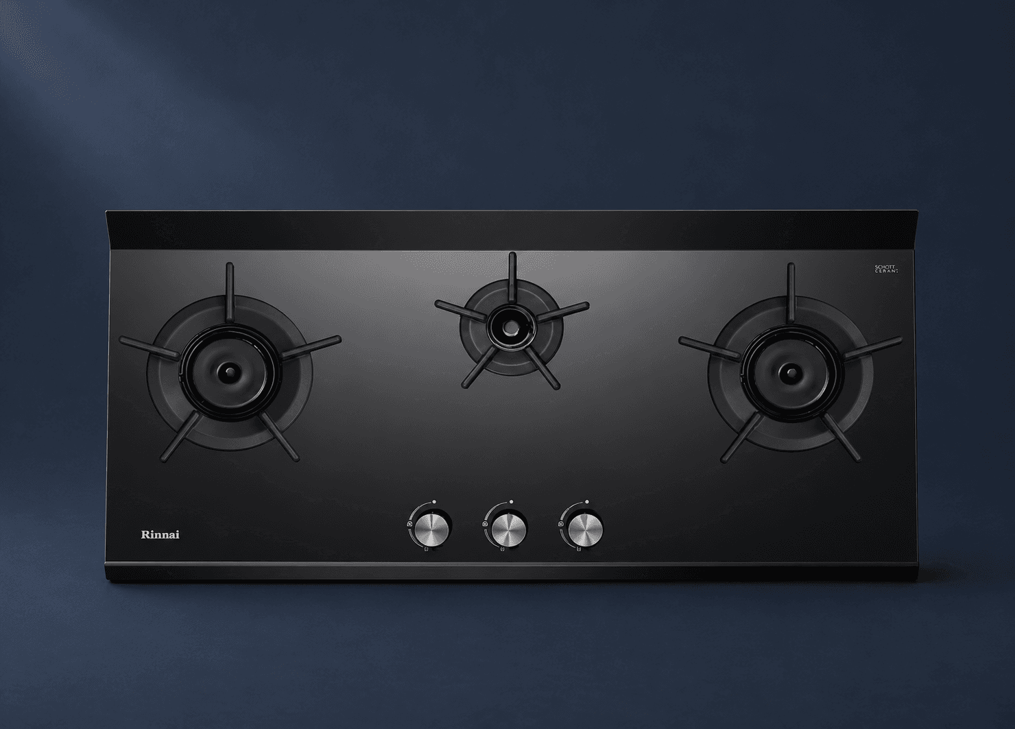 Rinnai 3-Burner Inner Flame Built-In Glass Gas Hob